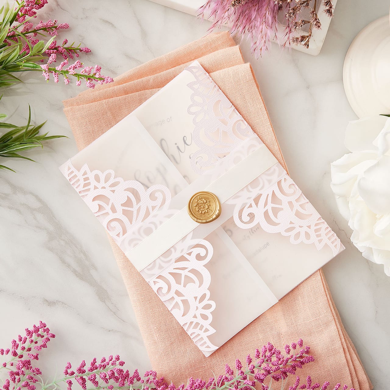 Tri-Fold Wrap Wedding Invitation